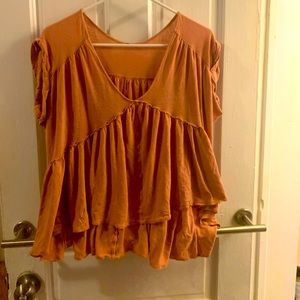 Free people pink flowy shirt